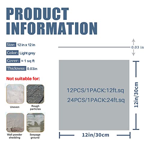 Auxua Peel And Stick Floor Tile 12 Pcs Crack-Like Marble Vinyl Flooring 12"X12" Durable Waterproof Non-Slip Granite Vinyl Tiles Self Adhesive Removable For Kitchen Living Room Bedroom Bathroom #TOP3