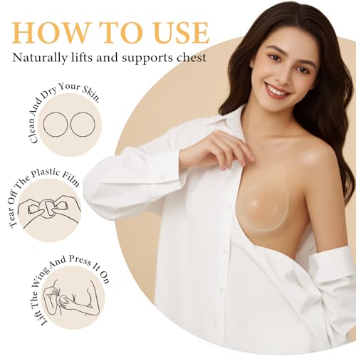 Sticky Bra Push Up,Adhesive Bras Backless Invisible Strapless Silicone Bras for Women2