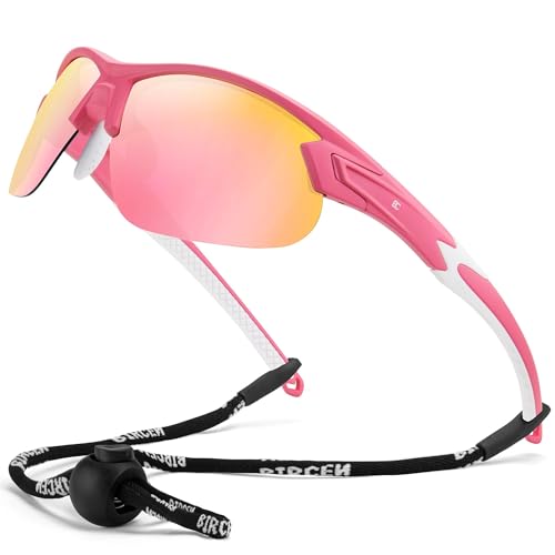 Image of BIRCEN Mens Polarized Sunglasses for Sports: TR90 Lightweight Sun Glasses Wrap Around Shades for Fishing Driving Cycling