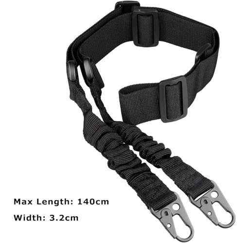 JOYOLA Taktischer Zwei-Punkt-Riemen-Bungee-Schultergurt Strapazierfähiger Nylon-Gewehrgürtel Strapazierfähiger Riemen für die Outdoor-Jagd Sportzubehör