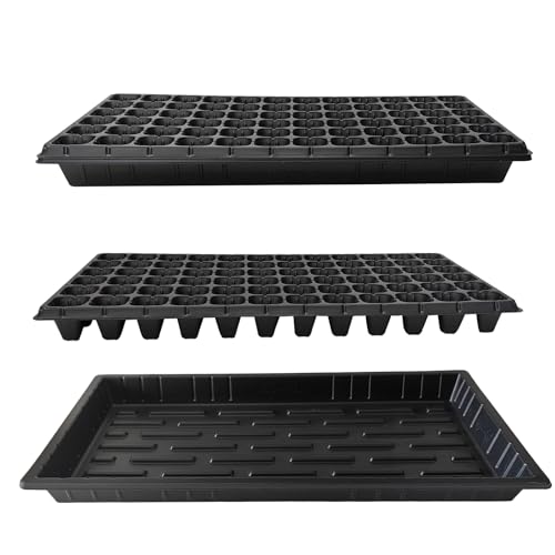 RooTrimmer 10 Pack 1020 Seed Starter Trays and 10 Pcs 72 Cell Plug Trays, Thick Durable Seedling Plastic Nursery Tray for TD538 1020 Tray Germination (10 Sets)