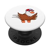 Aigle calve americain dessin animé oiseau américain PopSockets PopGrip Interchangeable