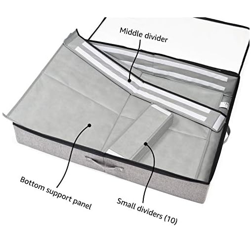 storageLAB-Under-Bed-Shoe-Storage-Organizer-Adjustable-Dividers-Fits-Up-to-12-Pairs-Underbed-Storage-Solution-Grey