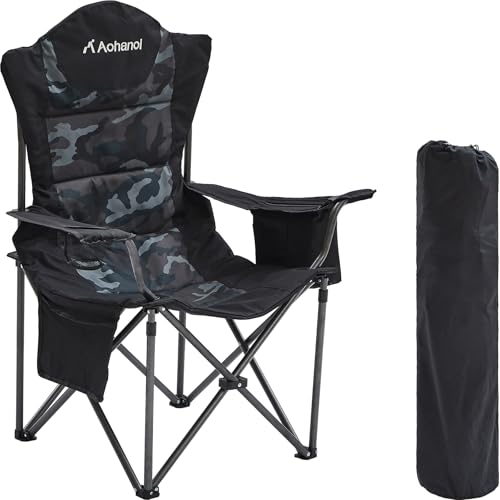 Silla de Camping Aohanoi Heavy Duty para Adultos con Portavasos y Bolsa Térmica