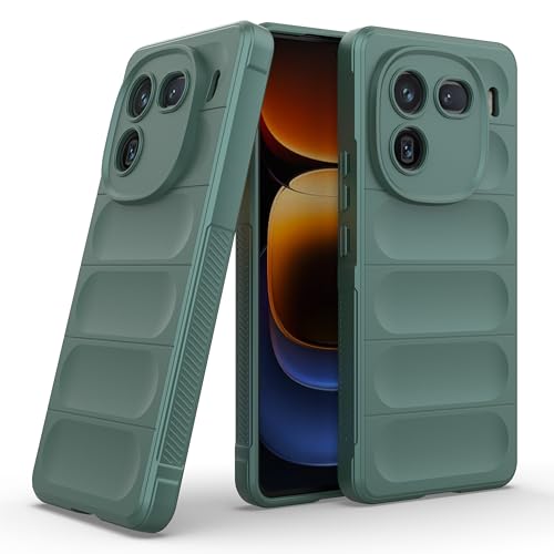 Image of Zapcase Back Case Cover for iQOO 12 5G | Compatible for iQOO 12 5G Back Cover | Liquid Silicon Magic Case with Camera Protection | Dark Green