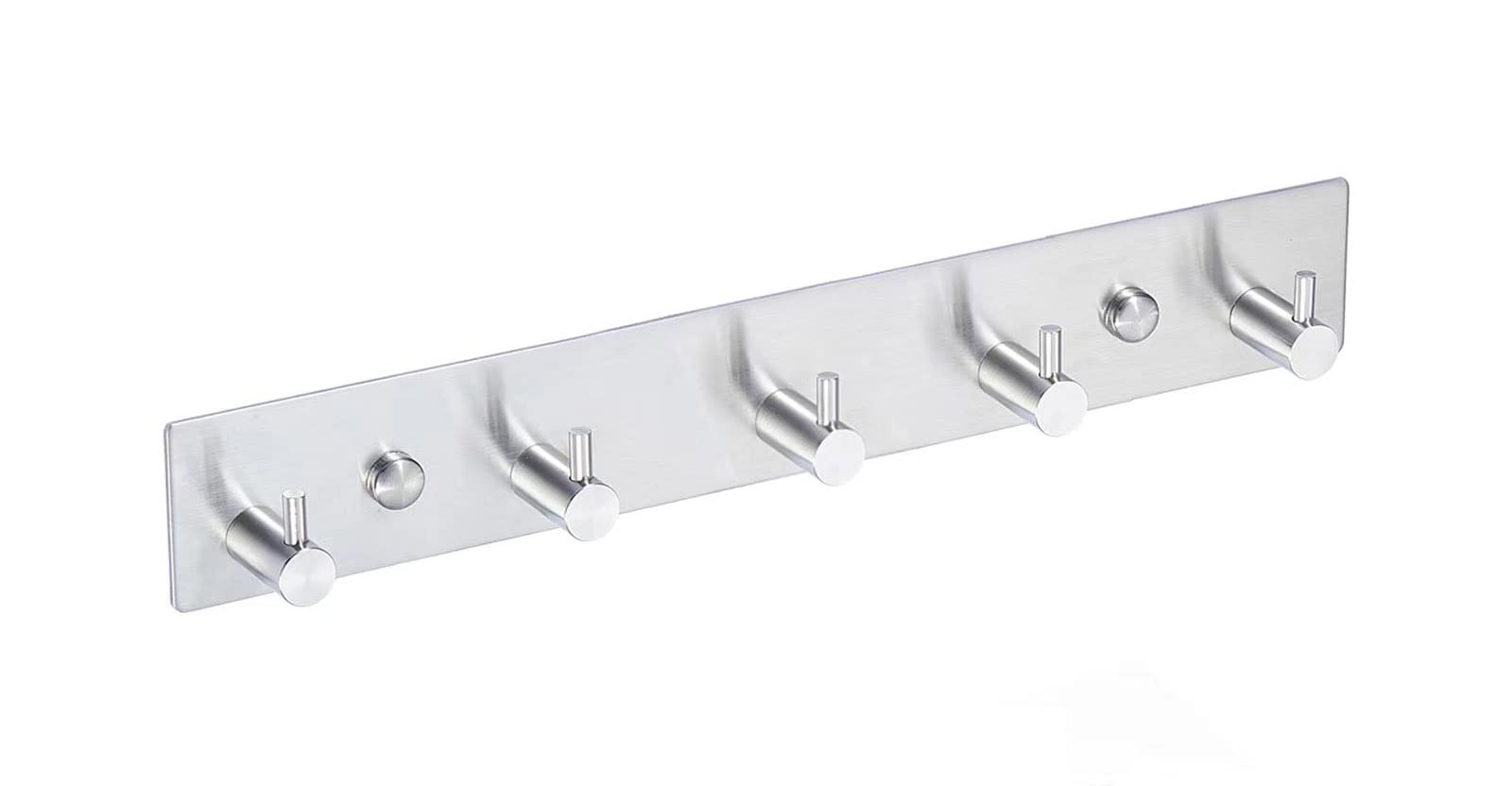 Coat Hooks Wall Mounted,Multipurpose Stainless Steel Screw in Door Hook Metal Heavy Duty Coat Rack Row of hook Hanger Towel Robe Clothes Hat Hook for Bathroom Bedrooms(Brushed Silver 5 Hooks)