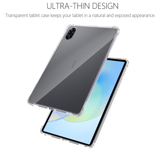 Case for Honor Pad X9/Honor Pad X8 Pro Clear Case +2 Pieces Screen Protector,Shockproof Anti Scratch Ultra Slim Soft TPU Silicone Tablet Crystal Transparent Protective Case,Transparent - Image 4