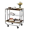 WENKO Desserte Bar style vintage, desserte roulette pliante, 68 x 70 x 40.6 cm, Marron