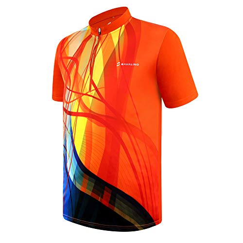 SAVALINO Camisa de boliche - Camisetas masculinas de boliche por sublimação de secagem rápida, camis
