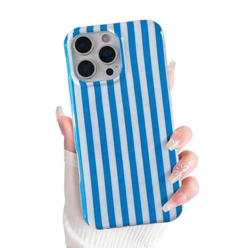 Coque iPhone 16 Pro Max MagSafe à rayures verticales bleu en TPU