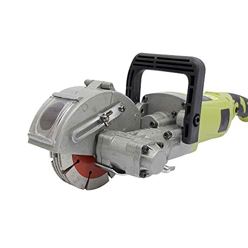 Máquina Ranuradora de Paredes, Cortadora de Canales 6500 RPM, 4000 W, Decoesadora de Hormigón para Cortar Ranuras en Hormigón de Mármol con 5 Hojas de Sierra, Green-121mm