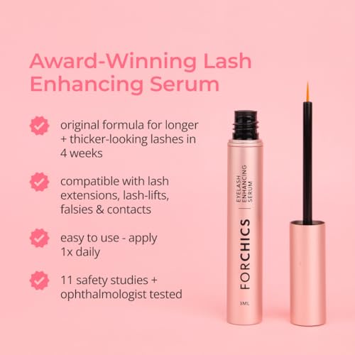 ForChics Eyelash Growth Serum - Prostaglandin-Free Lash Enhancing Serum for Longer, Thicker Lashes and Brows- Natural Formula, Visible Results in 2 Weeks - Vegan, Hormone-Free 0.10 fl. oz / 3ml - Thumbnail 3