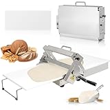 Laminadora de masa, máquina de laminación manual, acero inoxidable de grado alimenticio, grosor ajustable de 0 a 25 mm, perfecta para tartas de huevo, croissant, hojaldre, pasteles, 103 x 58 cm