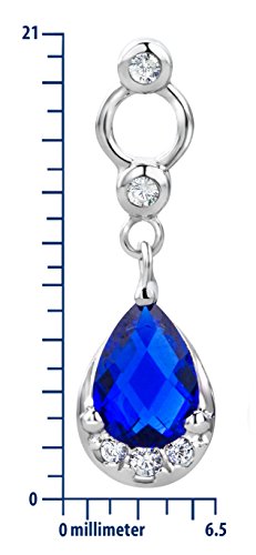 ByJoy Orecchini Donna Pendente con Zaffiro blu in