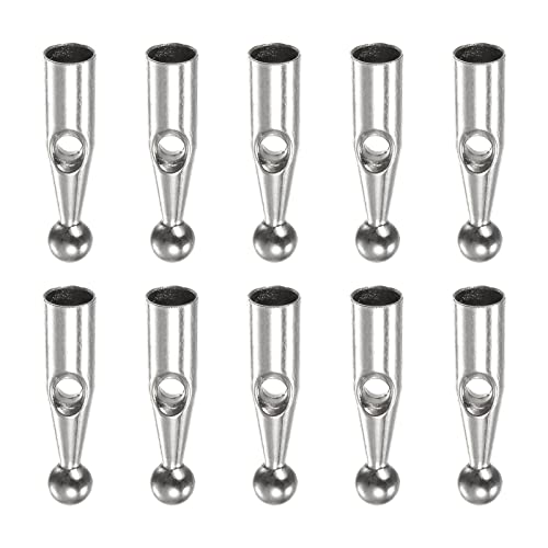 sourcing map 10uds Paraguas Cola Cabeza Cuentas 4mm Agujero Diámetro 21mm Longitud Metal Paraguas Componentes para Recto Paraguas Cubierta Piezas, Plateado Tono