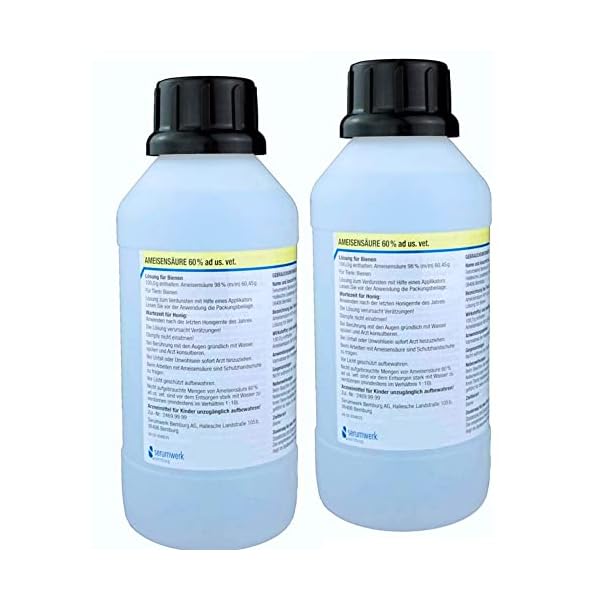2 Liter Doppelpack - Ameisensäure 60% ad us. vet. | Orig. Serumwerk Bernburg Deutschland | für Bienen gegen Varroa | zur…