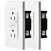 NineLeaf 2 Pack 15Amp GFCI Outlet Receptacles,Weather-Resistant(WR) with LED Indicator, Decorative Wall Plates and Screws Included, ETL Certified, White