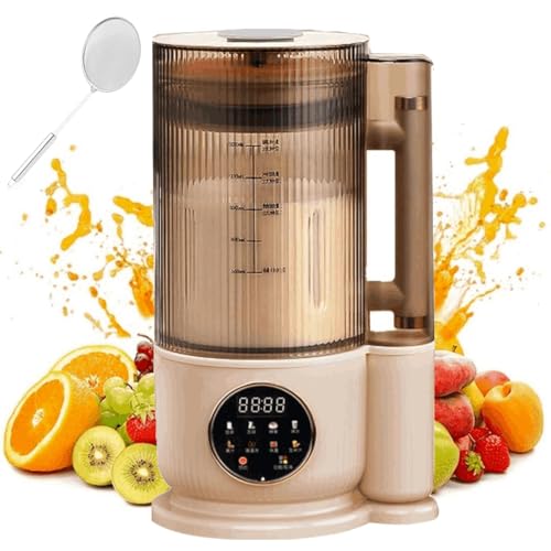 Máquina for hacer leche de soja, rompe paredes, temporizador de 24 horas y función de mantenimiento del calor, máquina for hacer leche de frutos secos de 1,5 l con cuchillas de 12 hojas