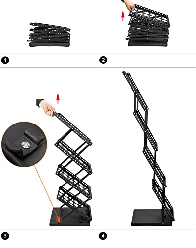 QWORK® A4 prospektständer, flyer aufsteller, faltbar, schwarz