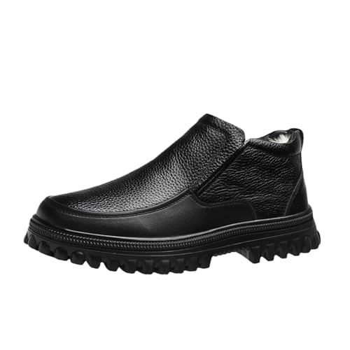 Zapatos De Vestir De Cuero De Caña Alta con Forro De Piel Cálidos De Invierno For Hombres, Aislamiento De Lana De Oveja Duradero Ajuste Cómodo Suela De Goma Antideslizante(38 EU)