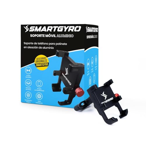 SMARTGYRO Soporte de Aluminio Universal para Móvil de Manillar, Compatible con Bicicletas y Patines
