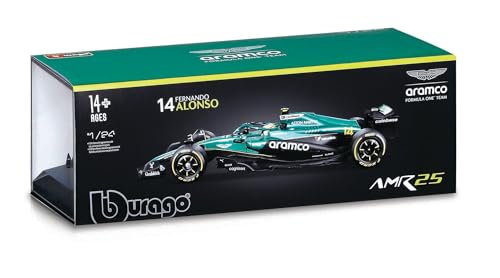 Bburago 1:24 Formula Aston Martin AMR25 con Casco 2025 miniatura 4