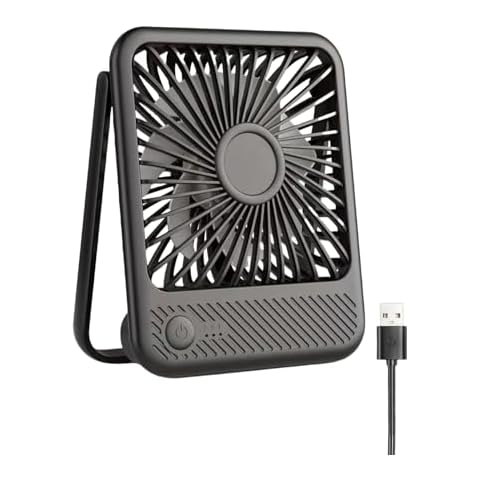 Powered by a 2000 mAh battery, it provides powerful airflow with three adjustable wind speeds. It has a 180° tilt and foldable design, suitable for personal cooling in the office, bedroom or desktop Cover