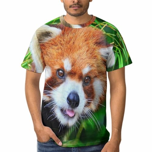 Chemise Tshirt Col Rond Homme Anti-Transpiration Motif Panda Roux