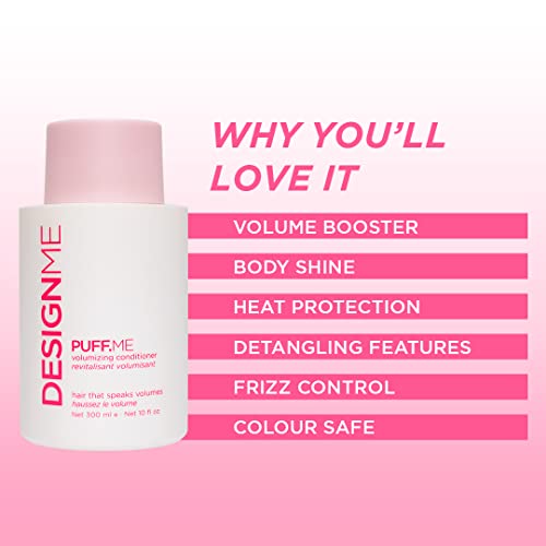 Designme Puff.me Volumizing Conditioner | Hydrating Conditioner With Sunflower Seed Oil For Hair Volume | Detangling Conditioner For Straight & Wavy Hair | Sulfate Free Conditioner, (10 Fl Oz) #TOP5