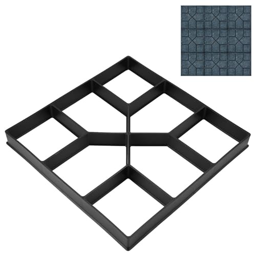 Fabricante de caminatas, 15.75 x 15.75 pulgadas Reutilizable Camino de hormigón Molde Pase de piedra Pasava Garden Pavera Camina