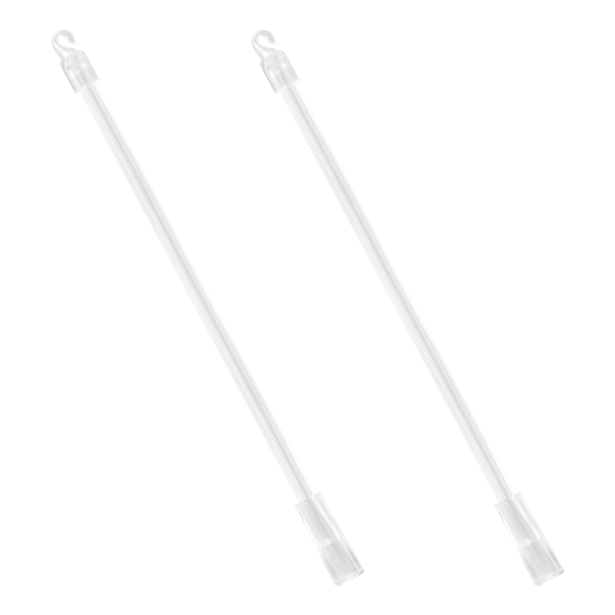 Hopzab White 2 Pcs Acrylic Blind Wands With Hook And Grip Blind Curtain Opener Vertical Blinds Replacement Sticks Clear Curtain Pull Rod For Window Blinds, 12 Inches