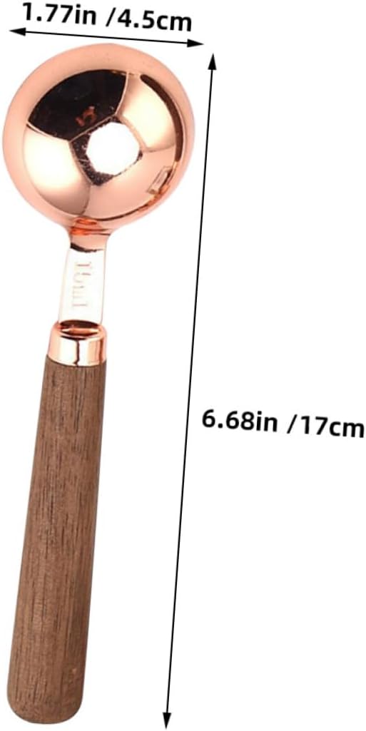 Stainless Steel Coffee Scoop with Wooden Handle High Precision Measuring Spoon for Coffee Beans Tea Sugar Spices Practical Multi Function Kitchen Powder Scoop