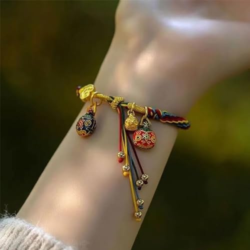 Tuna Bracelet of Reincarnation,Colorful Rope Gold Swallowing Beast Bracelet Remove Bad Luck Resolve and Reincarnation Tibetan Bracelet Adjustable Handmade Feng Shui Samsara Bracelet Religious Jewelry Gifts for Women Men2