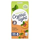 Crystal Light Drink Mix, 6 Pitcher Packets, for Flavorful Hydration and Shareable Refreshment, Peach Iced Tea artificial flavor, Made with Black Tea, 1.5 oz