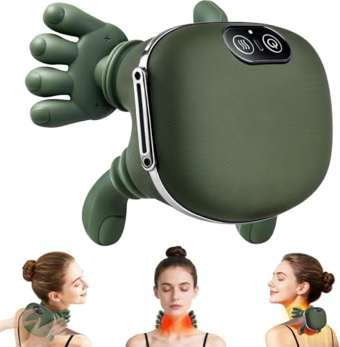 Image of Bionic Heated Massager, Wireless Portable Shiatsu Neck and Back Massager, Electric Deep Tissue 4D Kneading Massage, Simulated Human Hand Design for Pain Relief and Muscle Relax K1