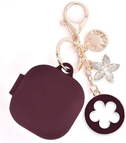 VISOOM Silicone Case Compatible with Samsung Galaxy Buds 2 Pro Case (2022)/Live/Buds Pro/Buds 2 - Soft Carrying Case Protective Wireless Charging Cover Skin with Accessories Keychain for Women&Girls