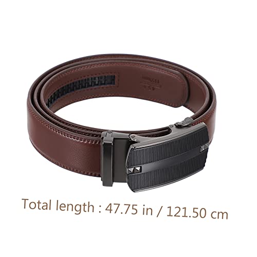 BESPORTBLE 1pc Men Automatic Buckle Leather Belt Business Waistband for Formal and Casual Wear Elegant Design2