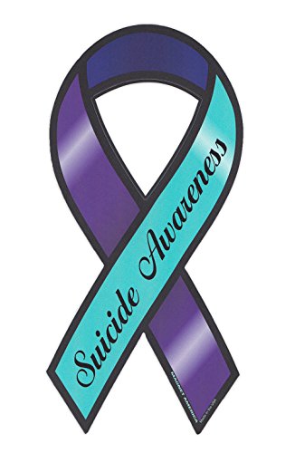 Magnetic Bumper Sticker - Suicide Awareness - Ribbon Shaped Support Magnet - 4