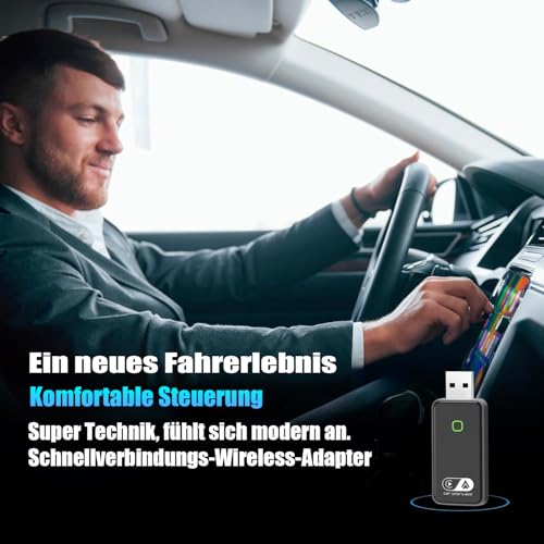 2025 Wireless Android Auto und Carplay Wireless Adapter, Wireless 2 in 1 Konvertieren Wired Android Auto/Carplay in kabellos Unterstützung OTA, Typ-C/USB Plug & Play, Mini & stabil