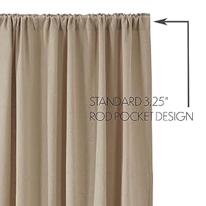 VHC Brands Burlap Farmhouse Curtain Panel Vintage Beige 96×50