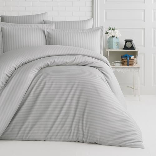 Image of Sofrito Micorfiber - Cotton Feel Duvet /Comforter Cover (Single - 61 inchx91 inch - Inches) with Solid Zipper Clousre - Silver | Solid Zipper Closure & Four Corner Ties |