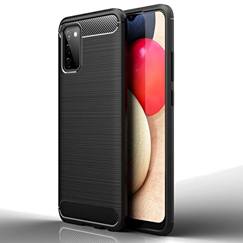 TECHGEAR Funda de fibra de carbono para Galaxy A02s [Stealth], flexible, a prueba de golpes, ultrafina, suave TPU con detalles de fibra de carbono, diseñada para Samsung Galaxy A02s