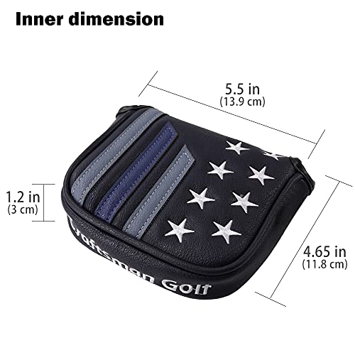 Craftsman Golf Blue Strips Large Square Mallet Putter Cover for Taylormade Spider Tour etc.