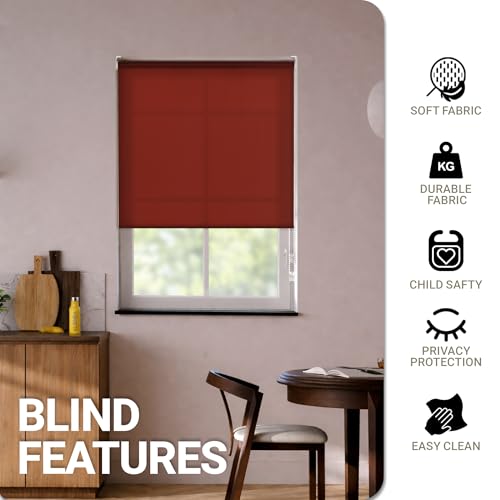 Image of Deco Window Semi-Blackout Roller Blinds for Windows 4Ft 1in x 7Ft (W x H) Light Filtering Roll-Up Shades Sun & UV Protection Privacy Window Blind for Bedroom, Living Room, Office -Dry Rose