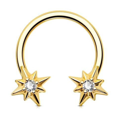 Jewseen 16g Septum Rings Gold Septum Jewelry Surgical Steel Daith Piercing Jewelry Tragus Helix Earring Cartilage Hoop for Women Men Cover