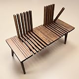 Livora One MOKU ベンチチェア P835 北米FAS級ホワイトアッシュ無垢材 120cm 3人掛け 高級天然木製椅子 背もたれ付き (ウォールナットブラウン, 幅：122cm)