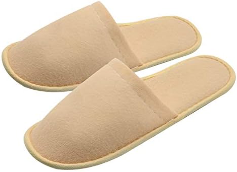 AILELAN Spa Slippers, 20 Pairs Cotton Velvet Closed Toe Disposable Slippers Fit Size for Men and Women for Hotel Home Guest Used, White Non-Slip Slippers