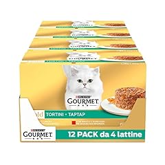 GOURMET GOLD Cibo umido per gatti adulti Tortini con Pollo e Carote e Manzo e Pomodori, 48 lattine da 85g