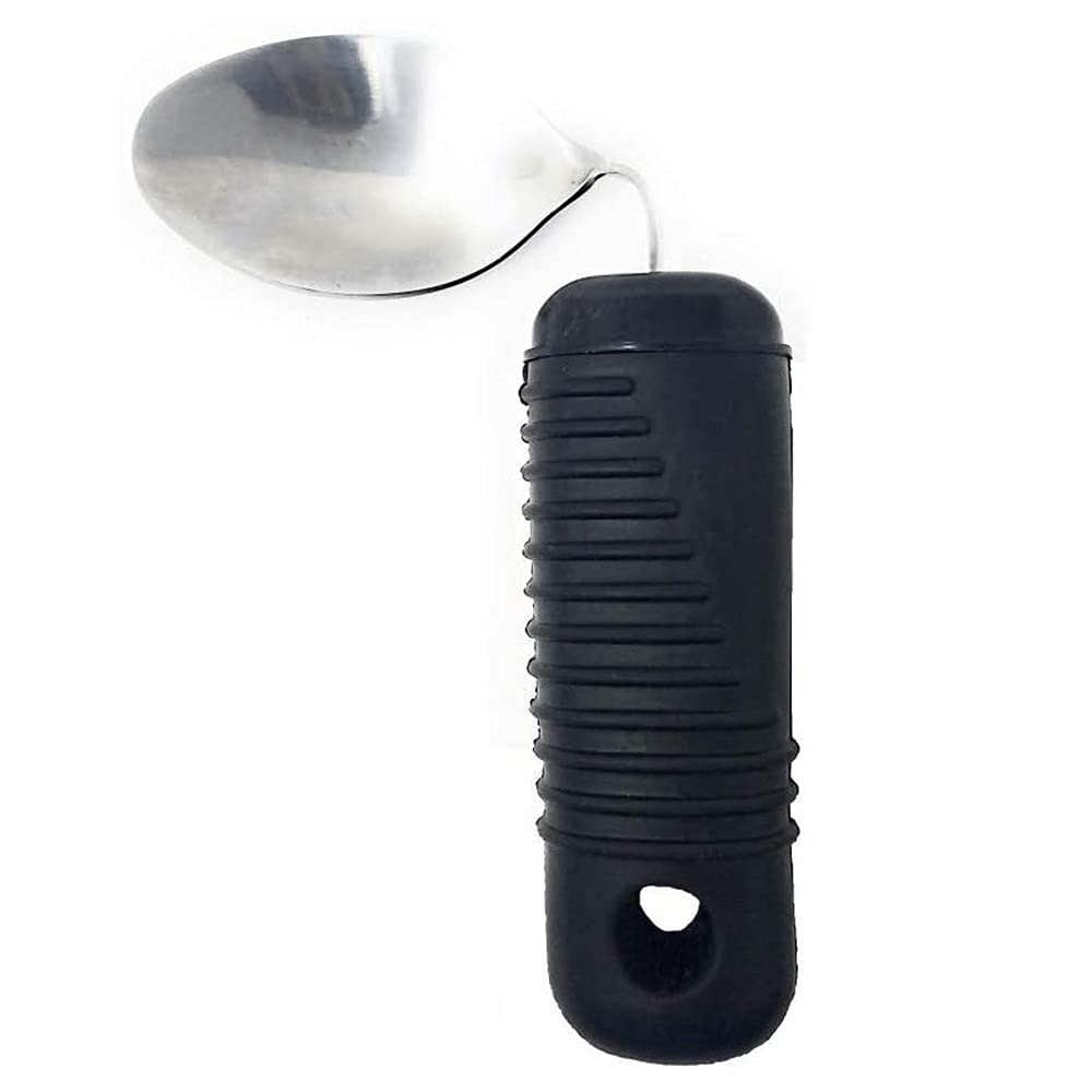 Cubiertos para Necesidades Especiales Vajilla para Ancianos Discapacitados Tenedores Cuchara Antivibración para Pacientes con Enfermedad de Parkinson, Negro