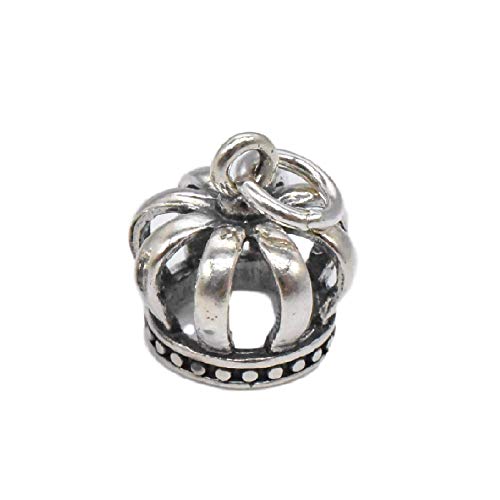Breloque couronne 3D argent sterling 925 cadeau idéal anniversaire